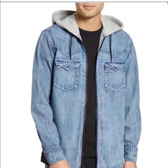 Levi’s x Justin Timberlake fresh leaves hooded zip up western shirt jacket SZ S